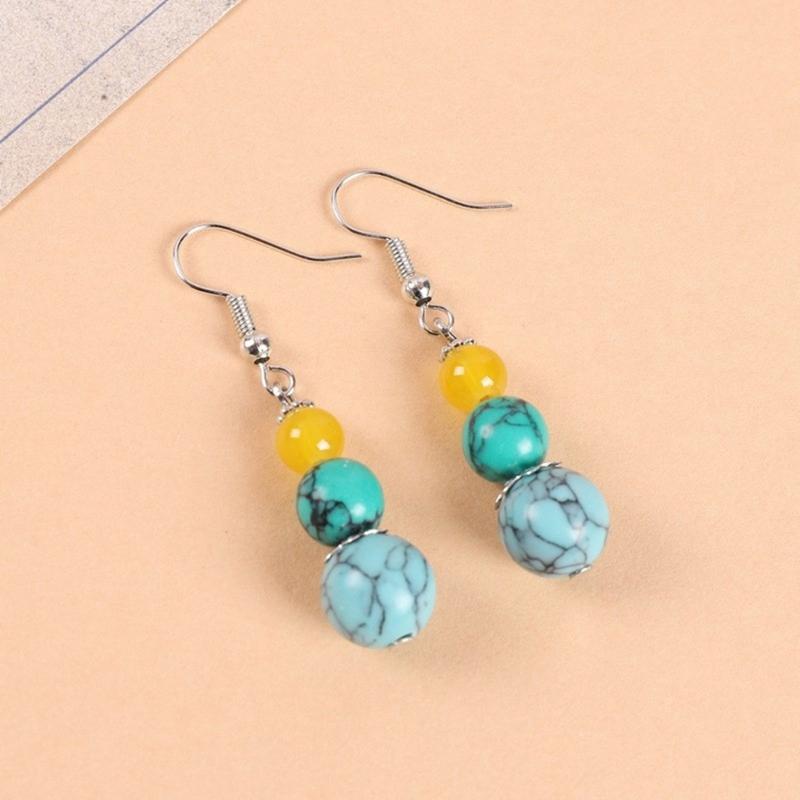 Ethnic Style Headband with Turquoise Forehead Chain Decors Exotic Hair Hoop Women Wedding Party Taking Photo Headband