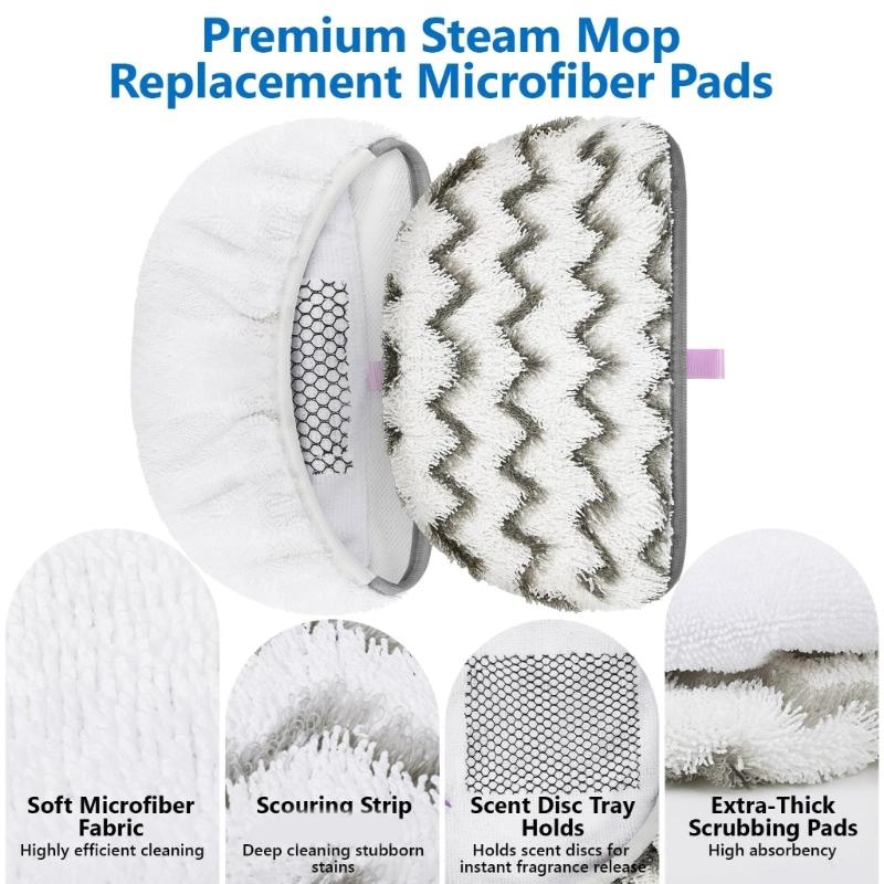 4Pcs Microfiber Cleaning Pads Washable Microfiber Replacement Pad for 1940 1806 1544 Steam Mop Pad Accessories