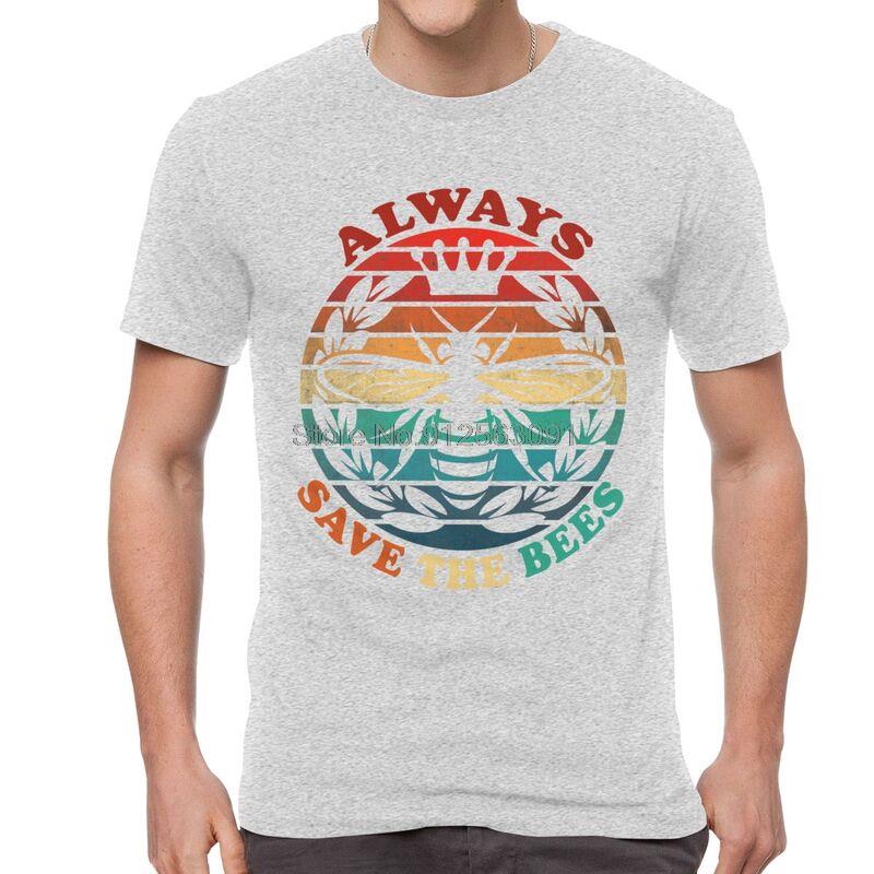 New Always Save The Bees T-Shirt Funny Beekeeper Tshirt Short Sleeve Unique T Shirt Men Cotton Tee Harajuku Streetwear
