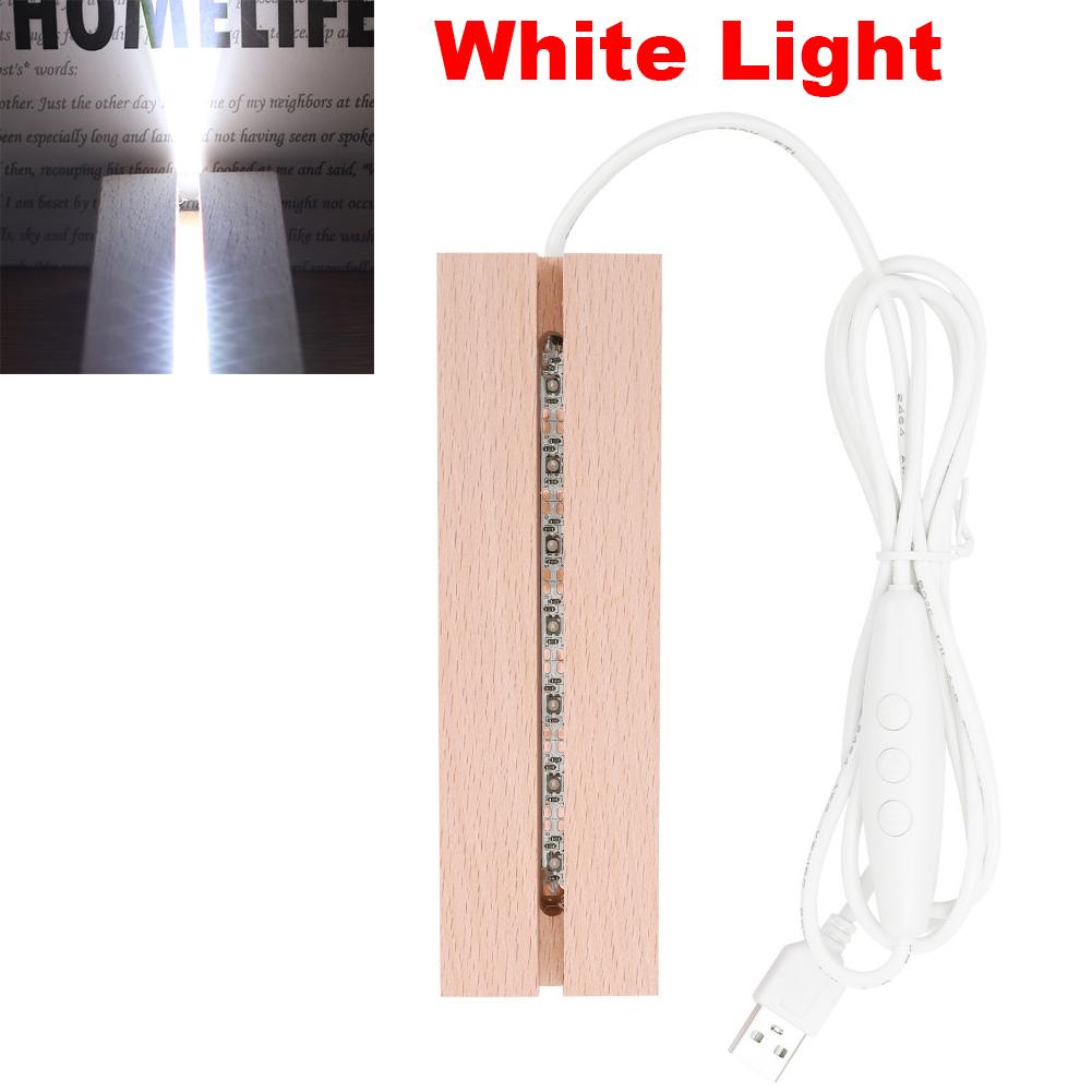1-10pcs LED Wood Light Display Crystal Wooden Lighted Base Stand Acrylic Light Plate Base USB Wooden Base for Resin Art Lights