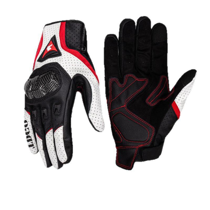Carbon Fiber Motorcycle Gloves Men Women Touchscreen Compatible Anti-Slip Breathable All-Season Riding Gear