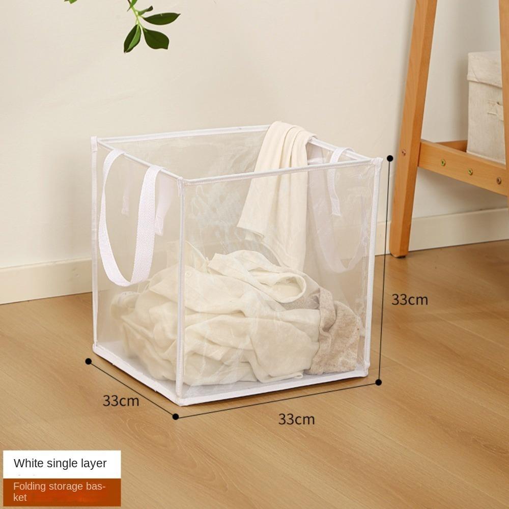 Square Laundry Basket Foldable Storage Basket New Mesh Basket