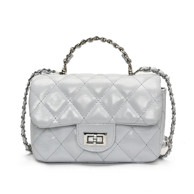 Korean version of trendy fashion hot sale Xiaoxiangfeng high sense portable small square bag versatile temperament diamond chain messenger bag