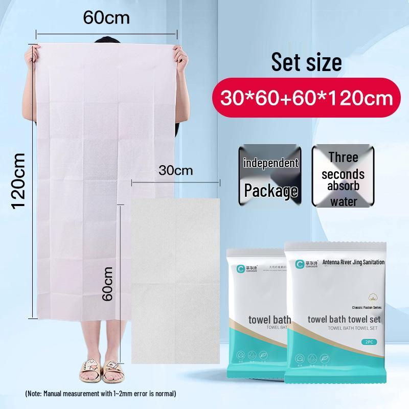 Portable Thickened Disposable Bath Towel - Enlarged, Individually Packed for Travel & Hotel Use