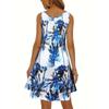 Women's Tree Printed Sleeveless Round Neck Dress Loose Soft and Comfortable Plus Size Dress