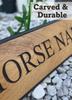 Custom Engraved Rustic Wooden Door Sign Personalized Text Name Plaque Farm Stable Tack Room Barn Front Wall Hanging Decor