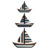 Yousheng 3 Pcs Wooden Sailboat Wall Decor Coastal Nautical Hanging Sailboat Wall Art Rustic Ocean Shipping Boat Sculpture for Home Bathroom Living