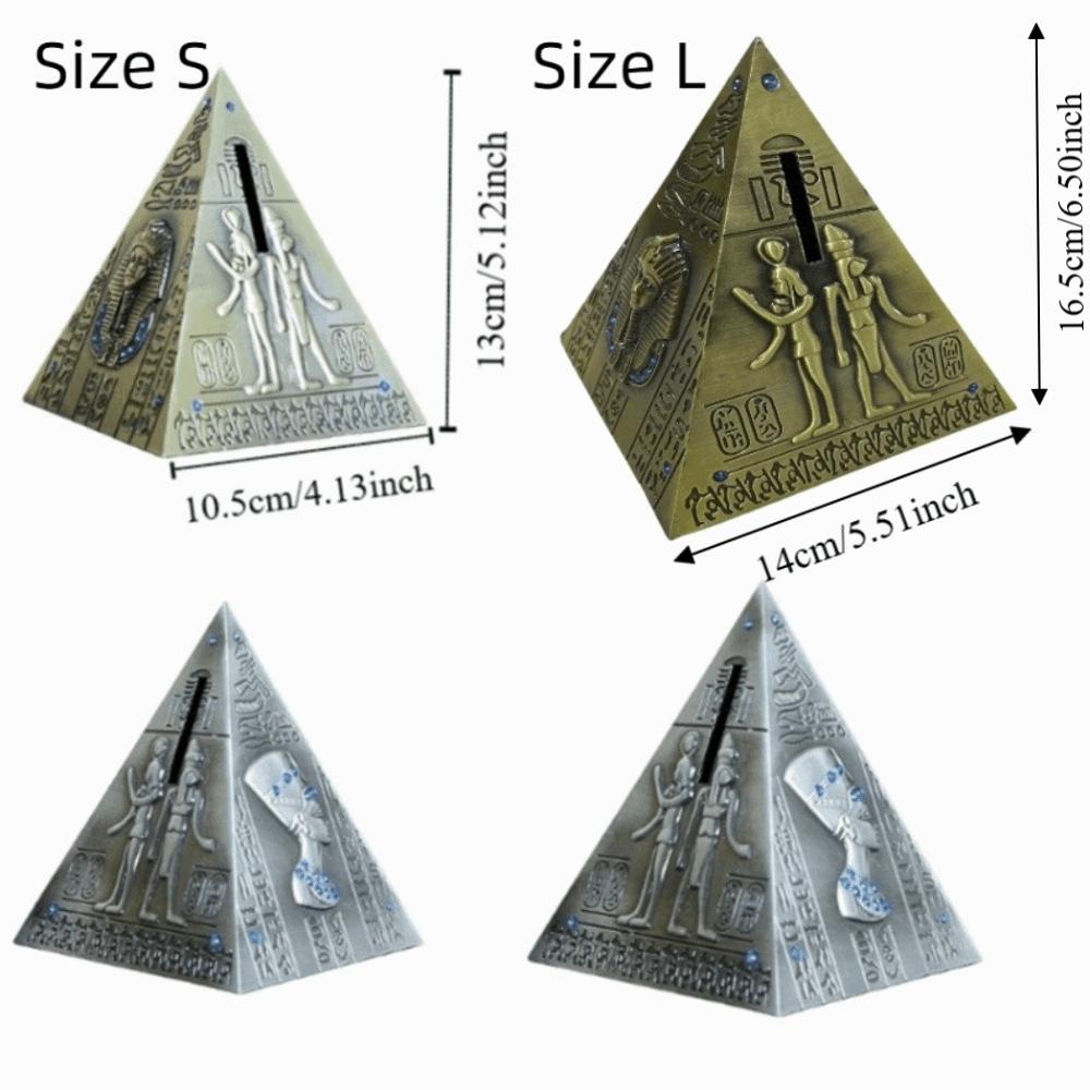 Durable Egyptian Pyramids Figurine Savings Can Zinc Zinc Alloy Coins Saving Box Home Decor