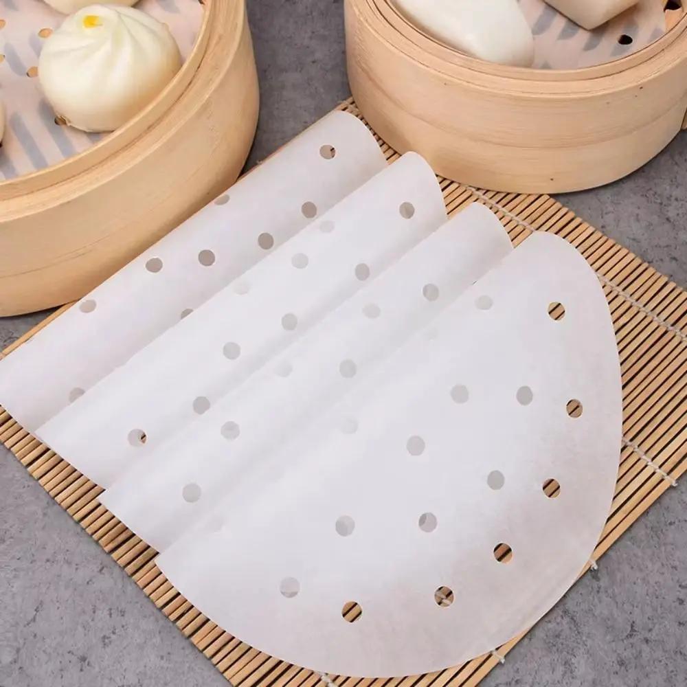 100Pcs New 4/5/6/7/8in Steamer Paper Disposable Round Bread Bakery Paper Buns Pastries Non-stick Paper Kitchen Cooking Tools