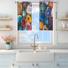 2pcs Beautiful Colored Agate Printed Curtain for Home Decor - Rod Pocket Window Treatment for Bedroom, Office, Kitchen