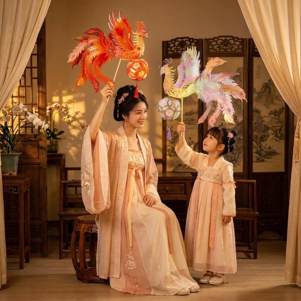 Glowing Lunar New Year Lamp Cartoon LED Phoenix Light Toys Kit Chinese Phoenix Lantern Festival