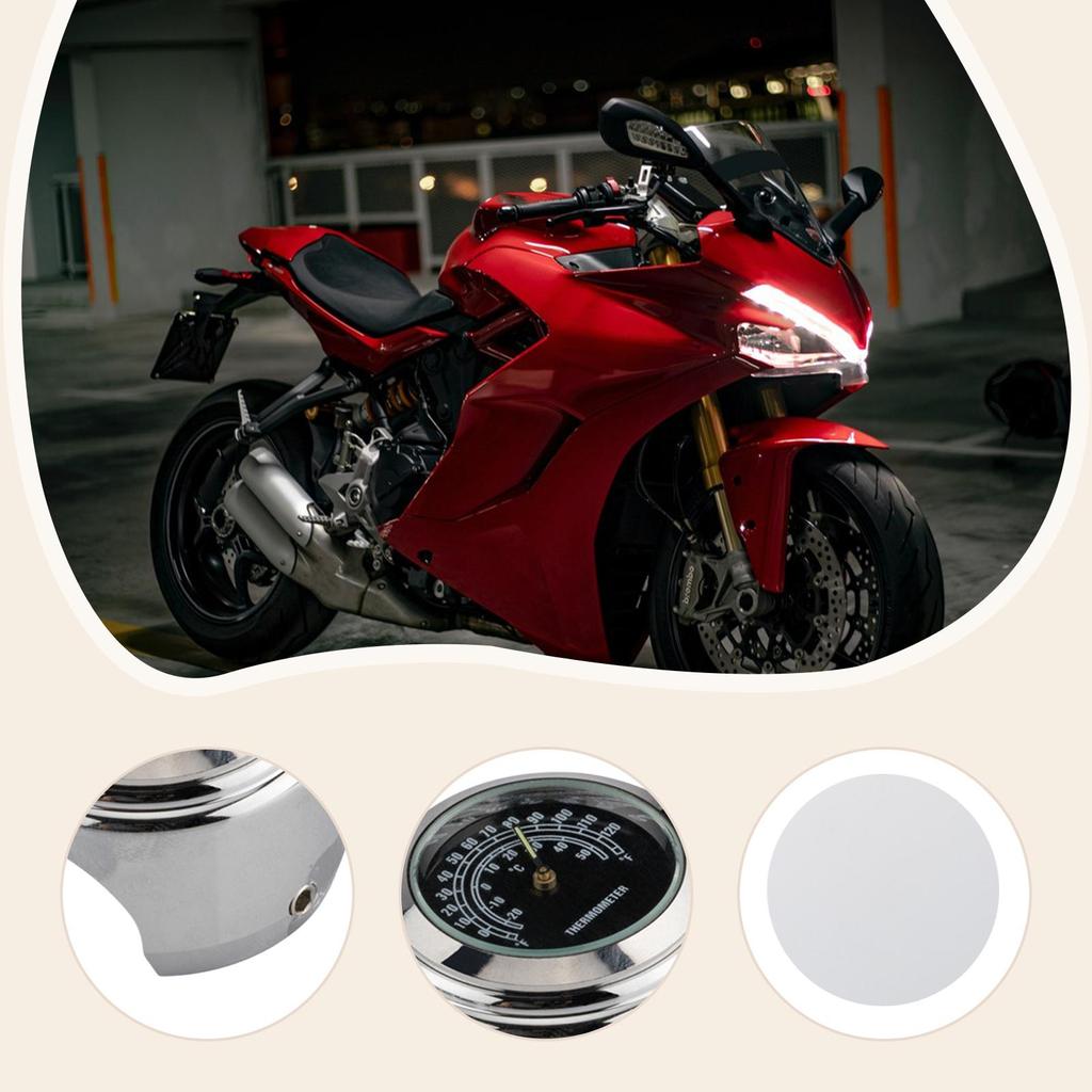 Handlebar Thermometer Replacement with Wrench Motorcycle Cycling Accessory Temperature Gauge Sturdy Attachment High Performance