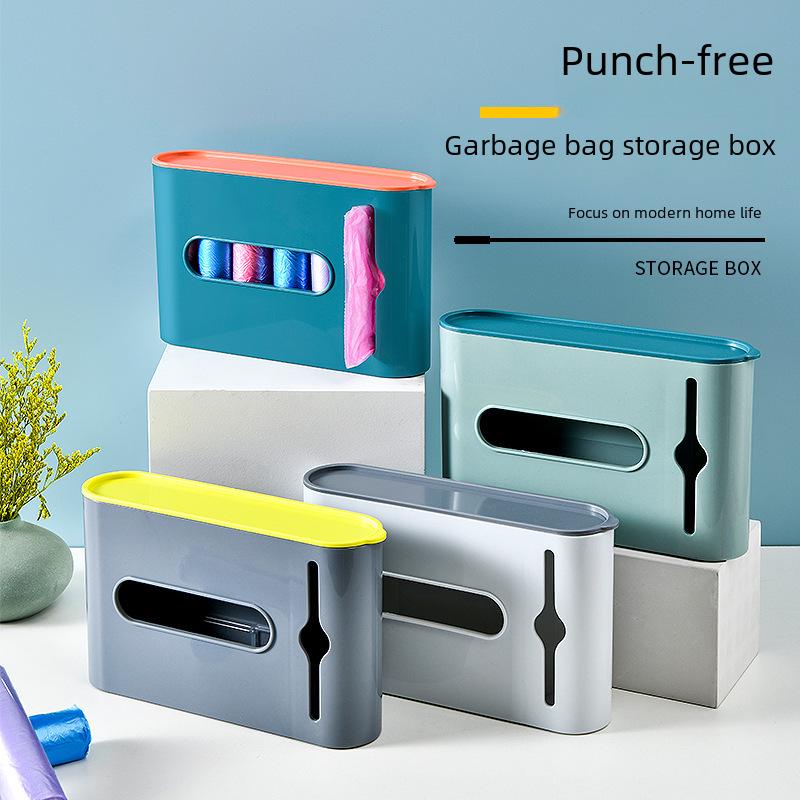 Wandmontierte, stanzfreie Aufbewahrungsbox für Müllbeutel für Küche & Badezimmer