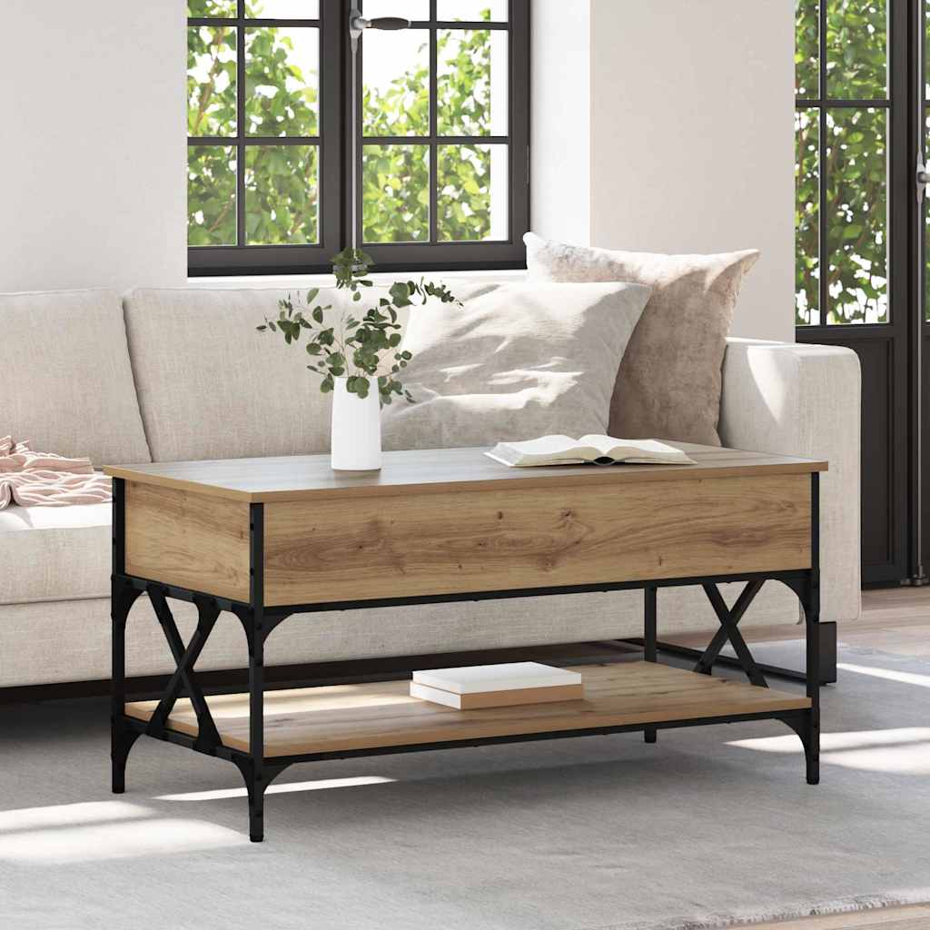 Artisan Oak Coffee Table 100 X 50 X 50 Cm Engineered Wood