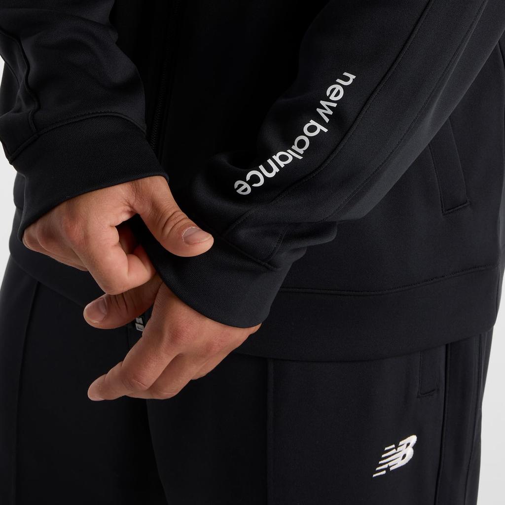 Modell getragen von Otani Strick-Trainingsjacke Jersey Vereinsaktivitäten Saugfähig Schnelltrocknend Trainingsbekleidung BK L [New Balance] Herren (AMJ51503) (Schwarz)