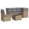 VidaXL Salon de Jardin avec Coussins 6 pcs, Canapés de Terrasse, Ensemble de Meubles de Patio, Mobilier d'Extérieur, Beige 3249488
