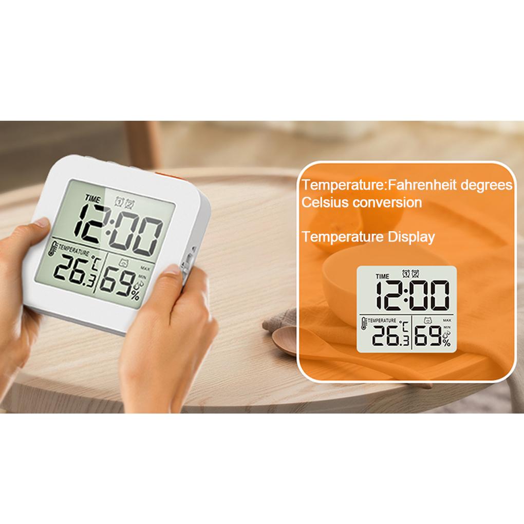 ABS Timer And Humidity Meter Stay Organized With Waterproof Shower Clock Humidity Thermometer Cycle