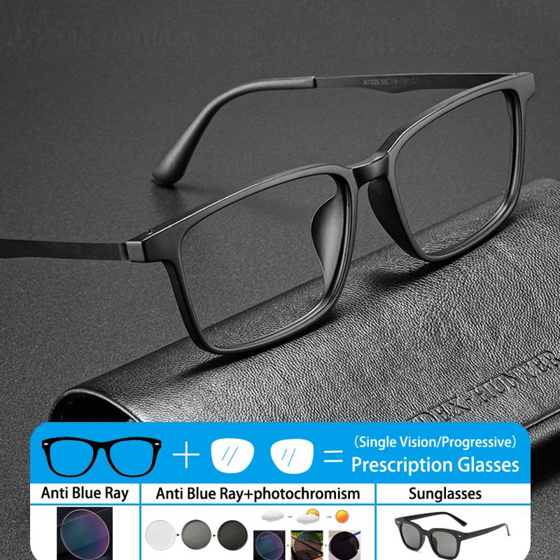 Fashion Comfortable Progressive Men Eyeglasses Retro Ultra Light Titanium Eyewear Square Optical Prescription Myopia Glasses