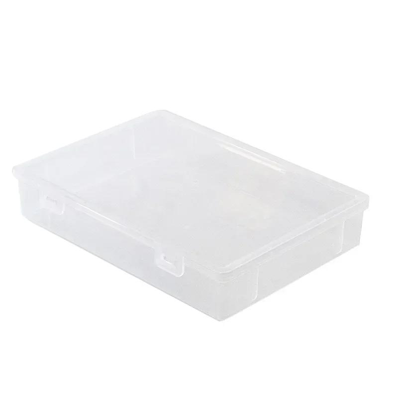 Plastic Document Organizer Organized Clear Square Shape Storage Box Organizing Box with Buckles Certificate File Storage Case