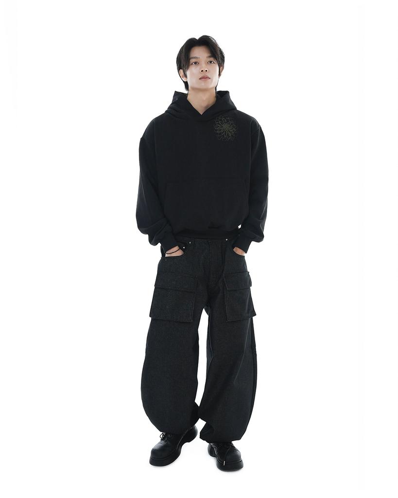 Heojin Balloon Pocket Non-Fade Denim Pants_Black