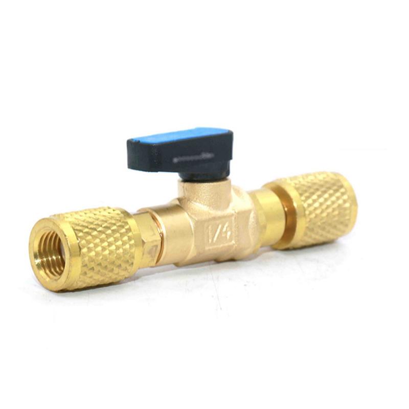 1 Piece Air Conditioning Diy Accessories Brass Refrigeration Ball Valve Adapter Refrigerant Ball Valve Connector G1/4''
