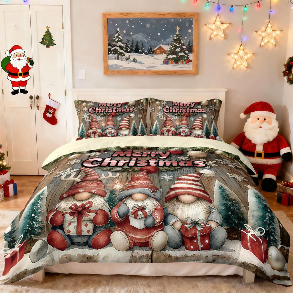 Bed Three-Piece Custom Valentine'S Day Dwarf Print Quilt Cover Pillowcase Bedding