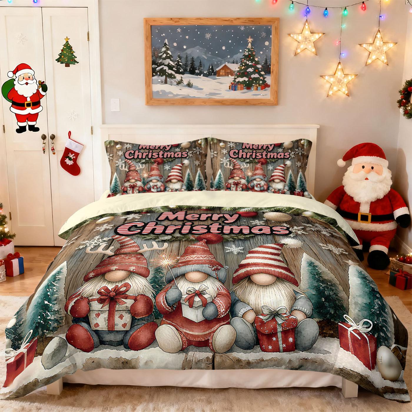 

Bed Three-Piece Custom Valentine S Day Dwarf Print Quilt Cover Pillowcase Bedding 135x200