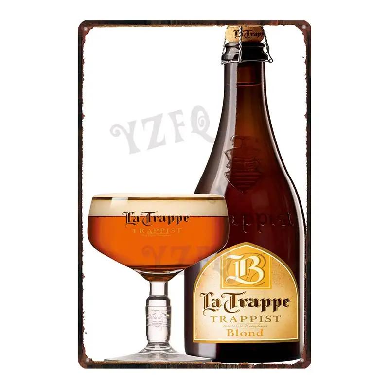 Birra Belga VintageBrugse Zot La Trappe Segno Metallico Lattina Targhe Per Muro Bar Pub Arte Cucina Caffè Decorazioni Casa 30X20CM DU-8282A