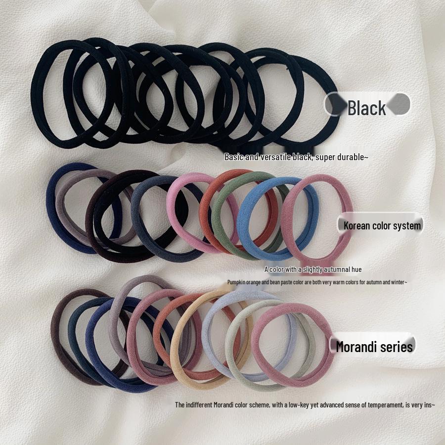Super Soft Seamless Hair Ties - 10 Pack, High Elasticity, Black Rubber Hair Bands, Versatile Hair Accessories