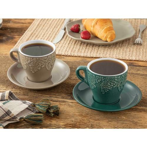 

Набор посуды Rila из 2 чашек 250 мл Бежево-зеленый