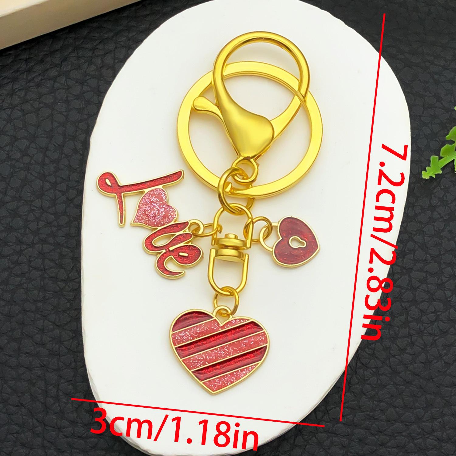 Valentine s Heart Rose Keychain: Love Alloy Bag Accessory Gift