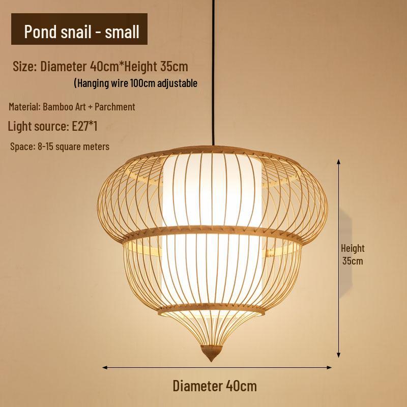 Retro Zen Bamboo Weaving Pendant Lamp for Restaurants & Teahouses