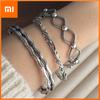 100% Solid 925 Sterling Silver Metal Bracelet for Women Vintage Handmade Simple Retro Bar Bracelet Birthday Gift Party
