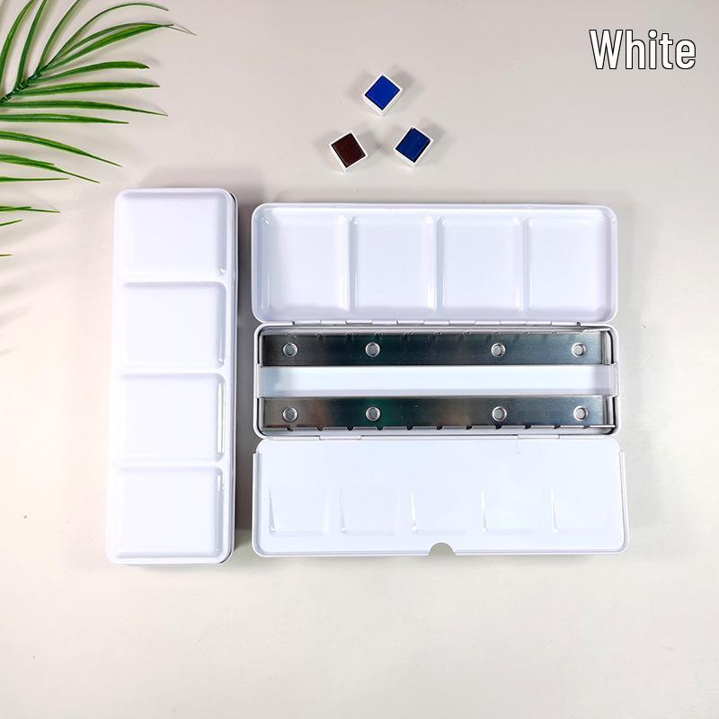 24-Color Tinplate Watercolor Paint Box with Card and Brush Holder