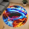 1PC Electric Shark Round Chair Mat Area Rug - Non-Slip, Floor Mat for Office, Bedroom, and Indoor Decor -Gift D1127242