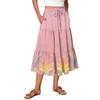 Womens Maxi Skirt Drawstring High Waisted Summer Long Skirts Lightweight Tiered Flowy Floral Pleated Skirts