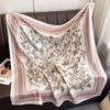 Summer new fashion trend scarf female navy style professional square scarf simulation silk 91 shawl European and American sunscreen silk scarf