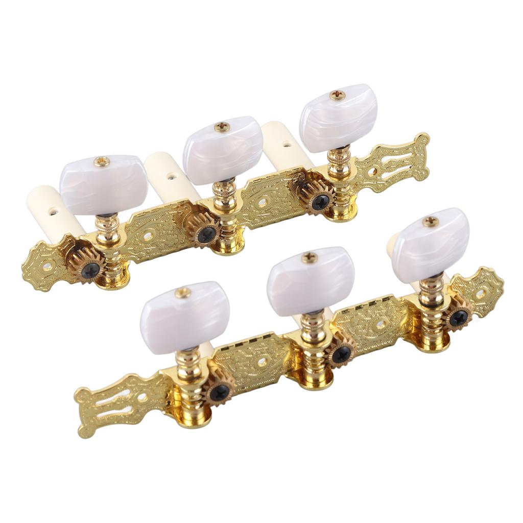 2 szt. Klasyczne maszynki do strun gitarowych Klucze stroikowe Stroiki Zestaw Biały guzik