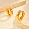 Dainty White Zircon Six-pointed Star Earrings for Women Fine Jewelry,Stainless Steel 18K Gold Plated U-shaped Hoop Earrings