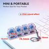 Fidget Clicker Keychain Transparent Rgb 4-Button Tactile Feedback Pad Fun Stress Relief Mini Light-Up Gadget Desk Accessory Gift
