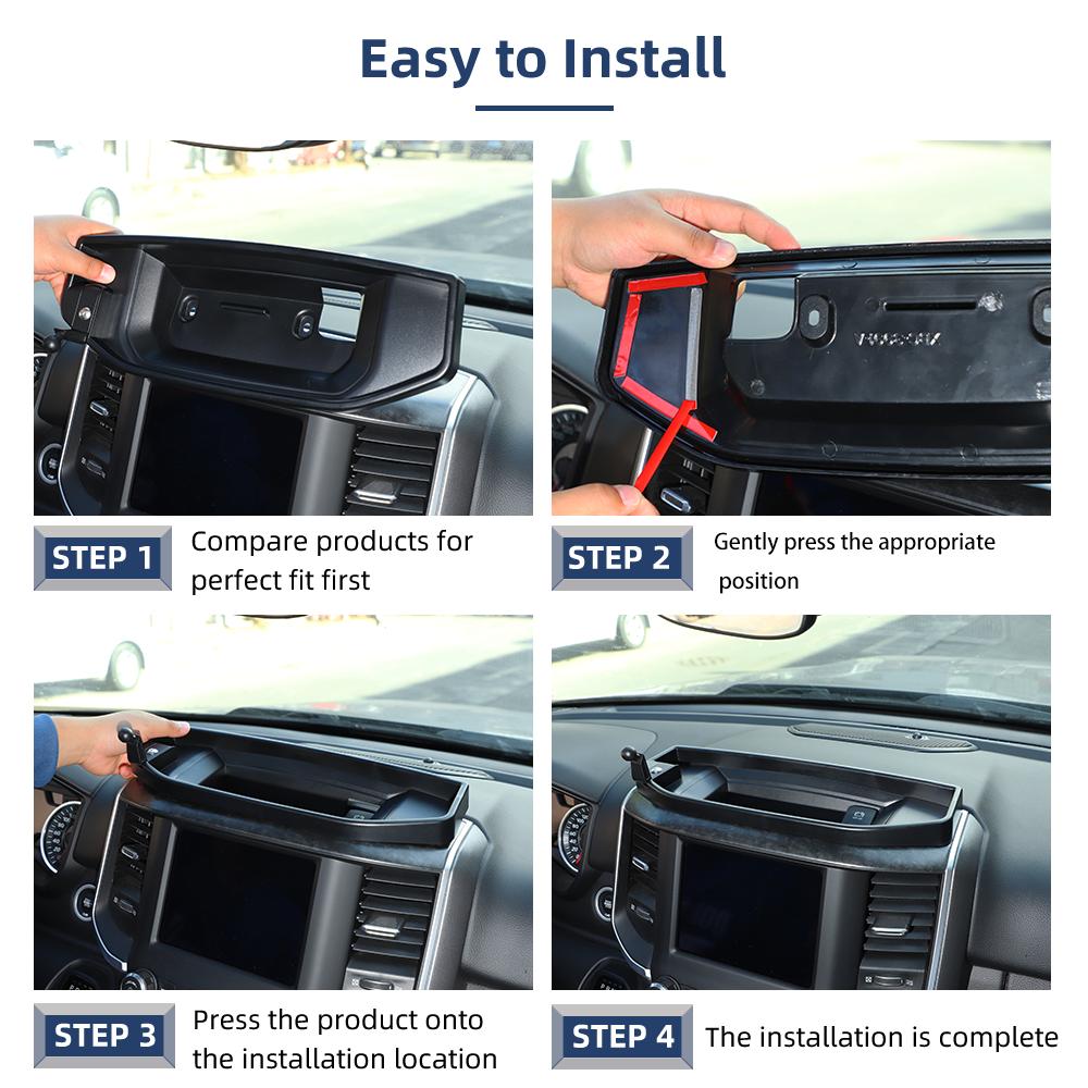 Dash Mount Cell Phone Holder Storage Box Tray Kit For Dodge RAM 1500 2018-23 US