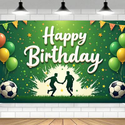 Soccer Birthday Background Football Stadium Boys Happy Birthday Party Decorations Background Cake Table Banner Photography Props