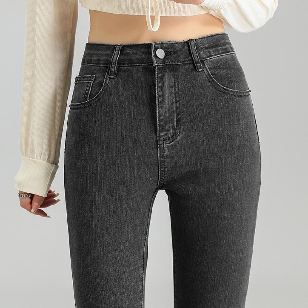 High-waisted Jeans Women Slim and Thin Spring and Autumn New Elastic Tight Trousers Thin Pencil Small Feet Pants