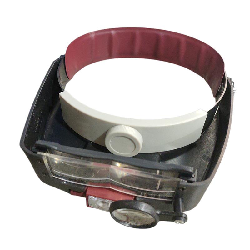 10X Stirnbandbrille Lupe Verstellbare Größe LED Lupe Lupenbrille Zum Lesen Optivisor Lupe Beleuchtet