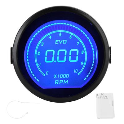 2in LCD Digitaler Drehzahlmesser RPM-Anzeige Rotes Blaues Licht für EVO Serie Universal für 12V Auto