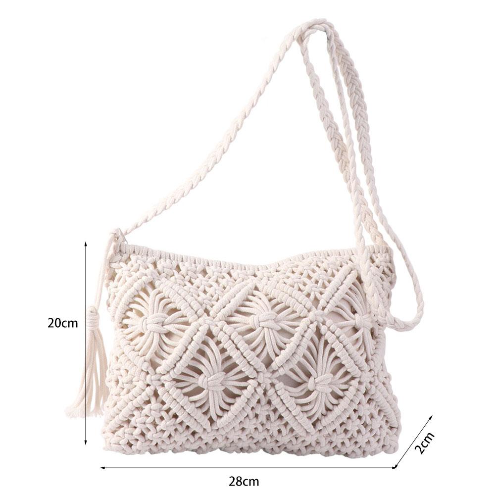 Korean Style Crochet Crossbody Bag Ethnic Style Ladies Underarm Bag  Travel