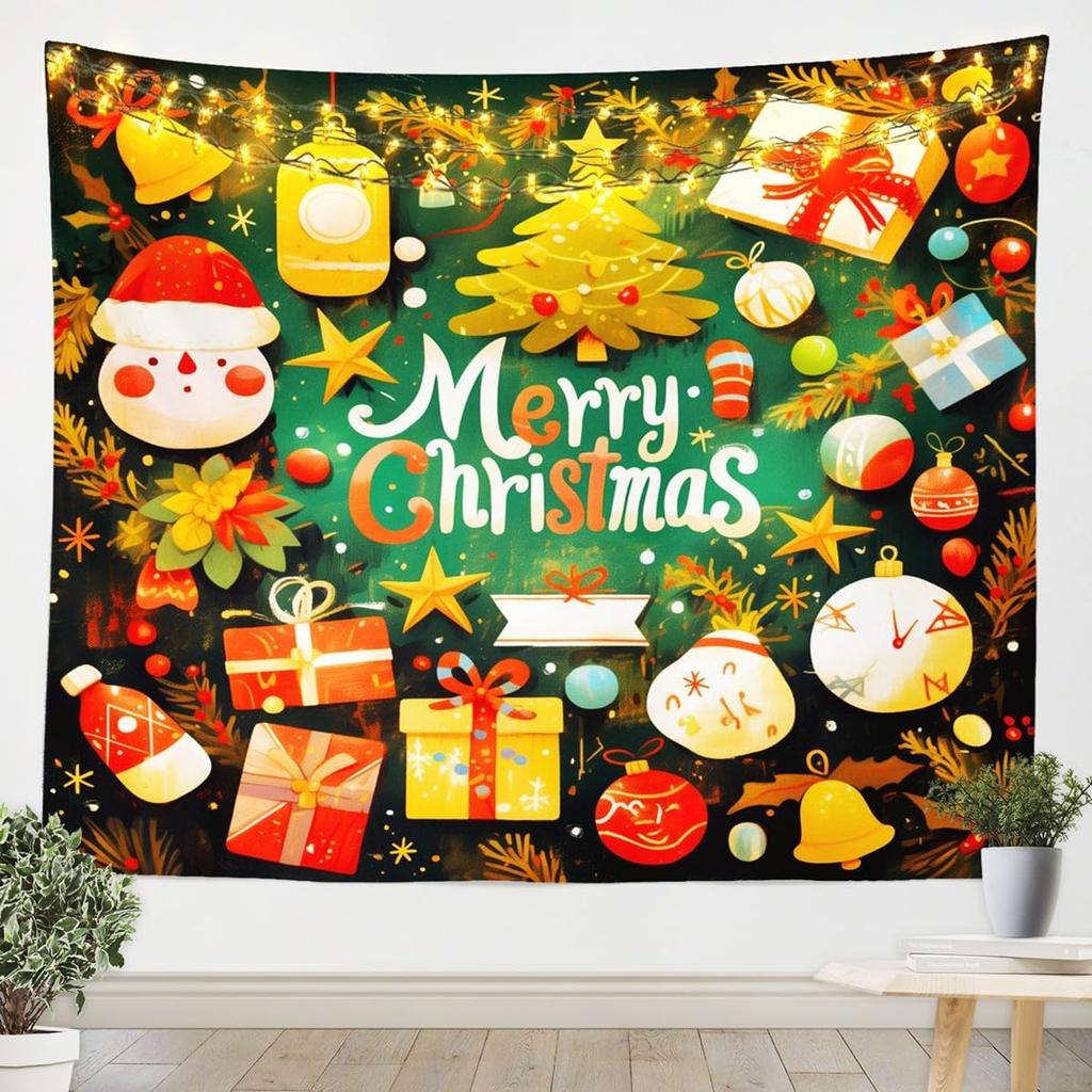 Christmas Santa Claus Wall Hanging Tapestry Snowman Wall Hanging Tree Wall Hanging Gorgeous Christmas Tree Fireplace Gifts
