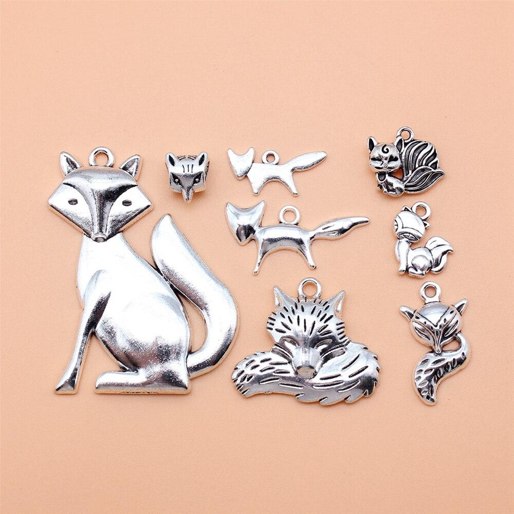 

8 шт./компл., подвески в виде лисы, принадлежности для изготовления ювелирных изделий, фурнитура Новое в