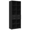 VidaXL Buffet haut noir 70x42,5x185 cm bois d'ingénierie, buffet, meuble de rangement, armoire haute, armoire, armoire 3281463