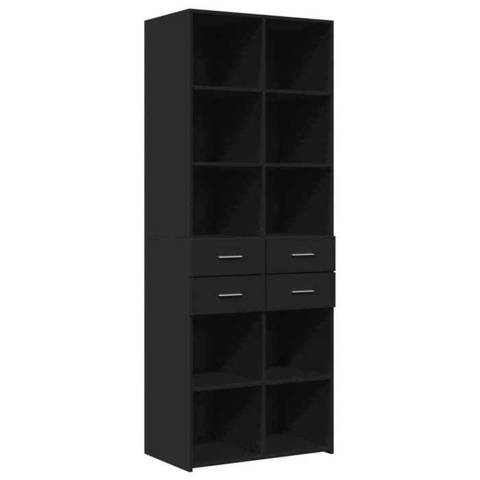 VidaXL Highboard Black 70x42.5x185 Cm Engineered Wood, Sideboard, Storage Furniture, High Cabinet, Cabinet, 3281463